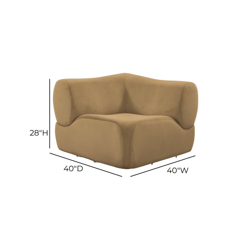 Zenith Latte Brown Performance Velvet Corner Wedge