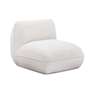 Arezza Stone White Contract-Grade Basketweave Chenille Armless Chair