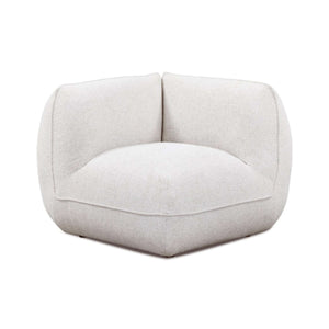 Arezza Stone White Contract-Grade Basketweave Chenille Corner Chair