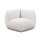 Arezza Stone White Contract-Grade Basketweave Chenille Corner Chair