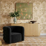 Curves Performance Velvet Swivel Accent Chair