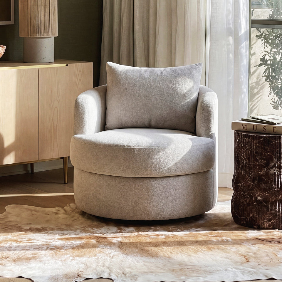 Silvi Performance Boucle Swivel Accent Chair