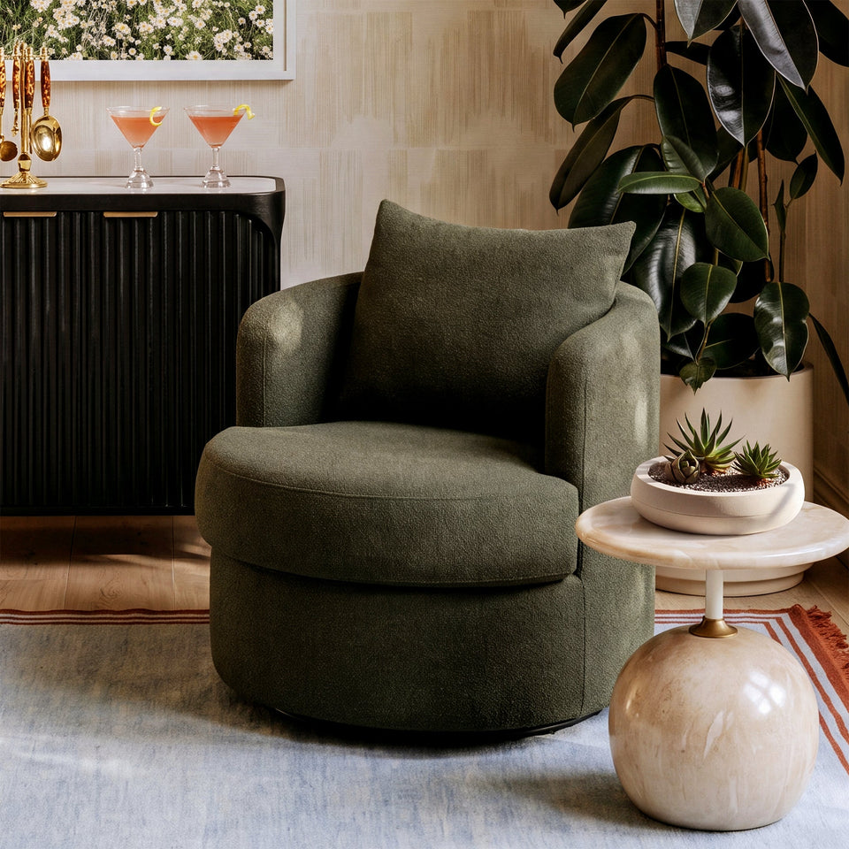 Silvi Performance Boucle Swivel Accent Chair