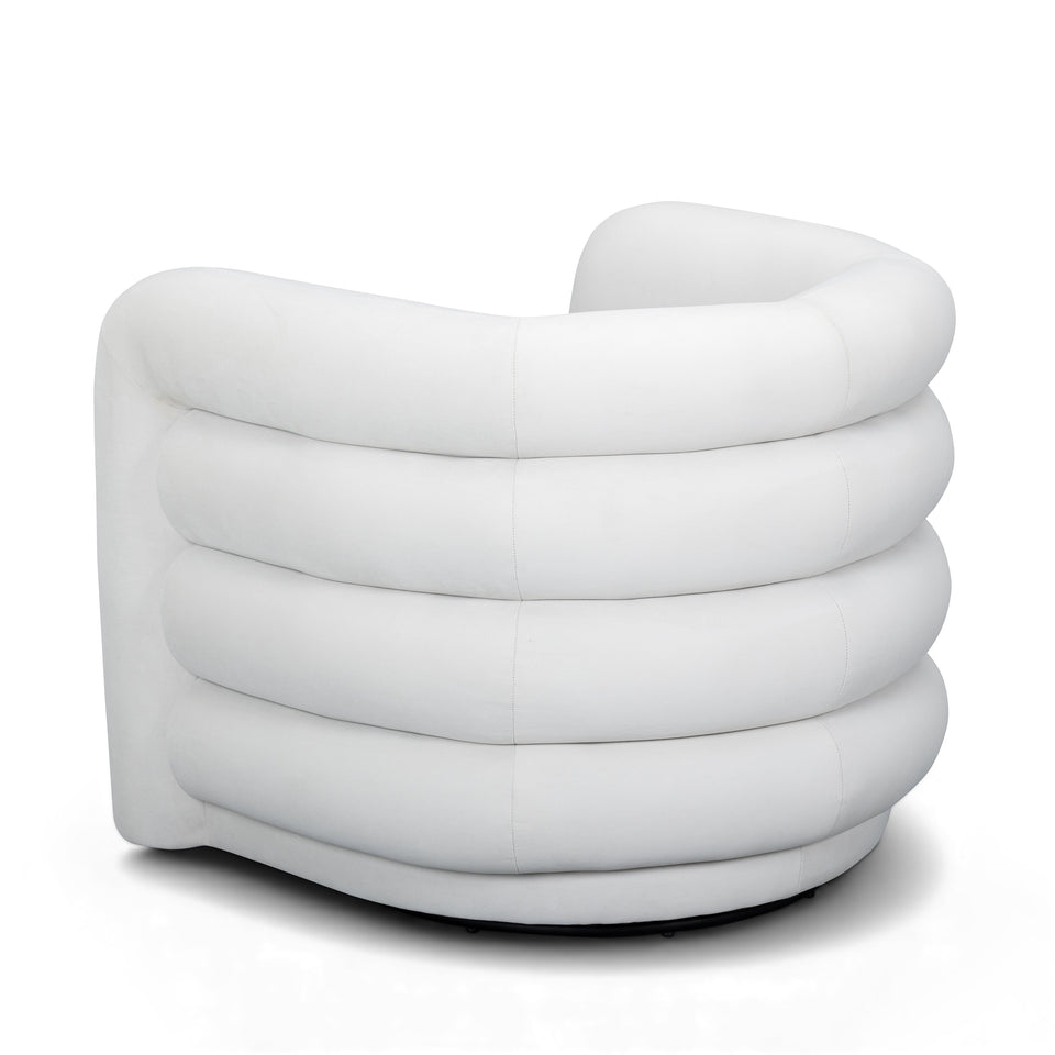 Curves Performance Velvet Swivel Accent Chair