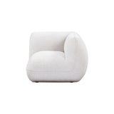 Arezza Stone White Contract-Grade Basketweave Chenille Corner Chair