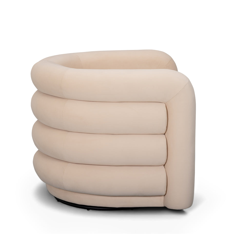 Curves Performance Velvet Swivel Accent Chair