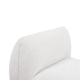 Arezza Stone White Contract-Grade Basketweave Chenille Armless Chair