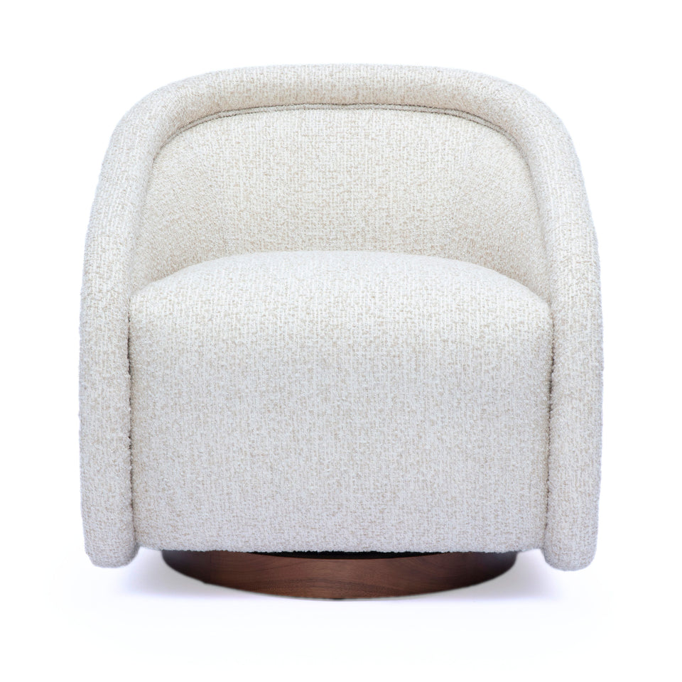 Clarke Cream Performance Boucle Swivel Accent Chair