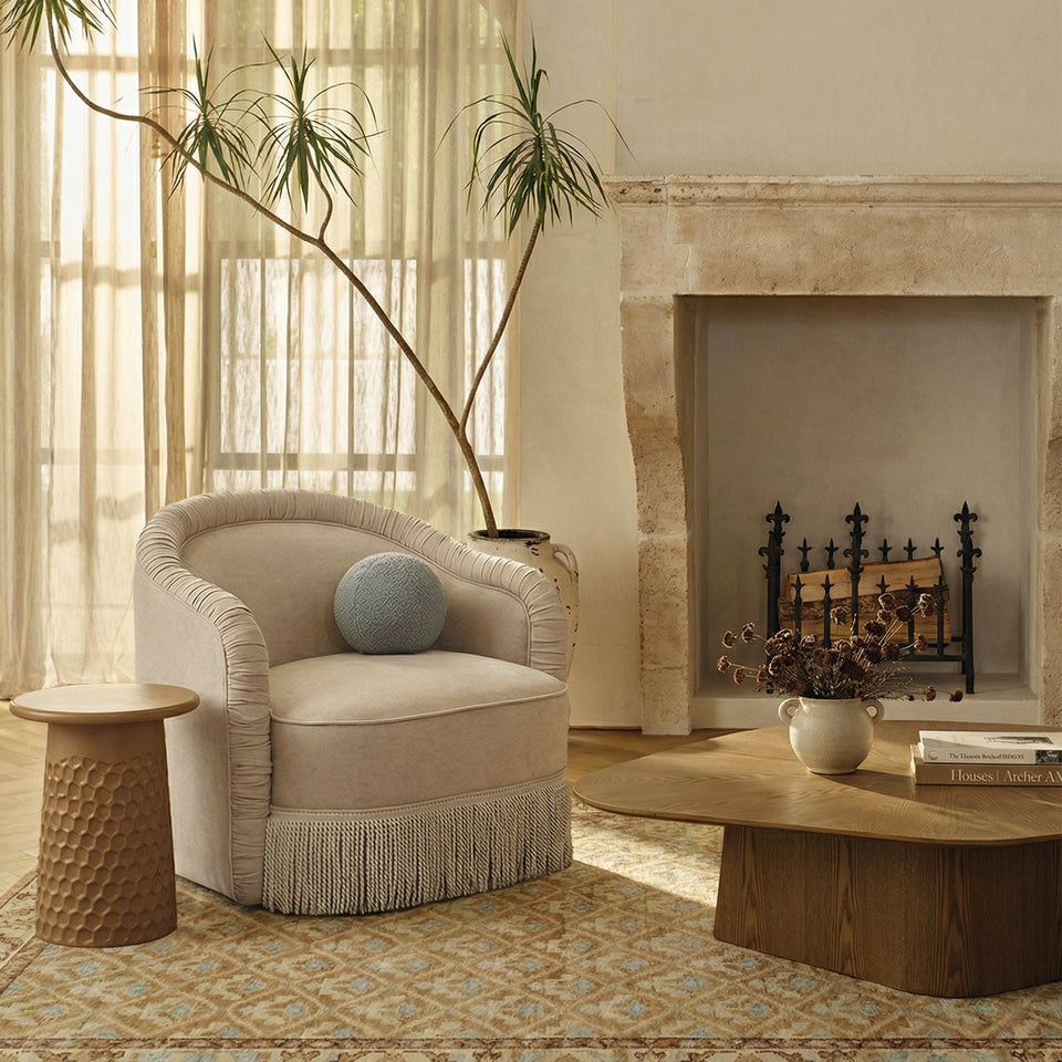Pamela Tasseled Lounge Accent Chair