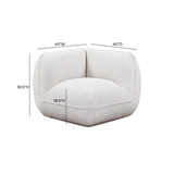 Arezza Stone White Contract-Grade Basketweave Chenille Corner Chair