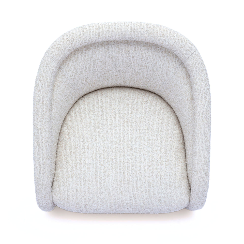 Clarke Cream Performance Boucle Swivel Accent Chair