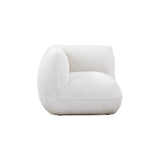 Arezza Stone White Contract-Grade Basketweave Chenille Corner Chair