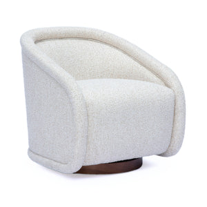 Clarke Cream Performance Boucle Swivel Accent Chair