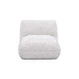 Arezza Stone White Contract-Grade Basketweave Chenille Armless Chair