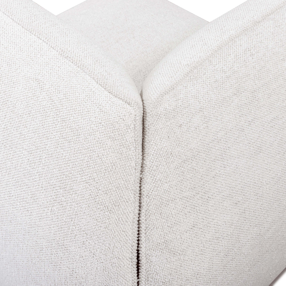 Arezza Stone White Contract-Grade Basketweave Chenille Corner Chair