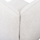 Arezza Stone White Contract-Grade Basketweave Chenille Corner Chair