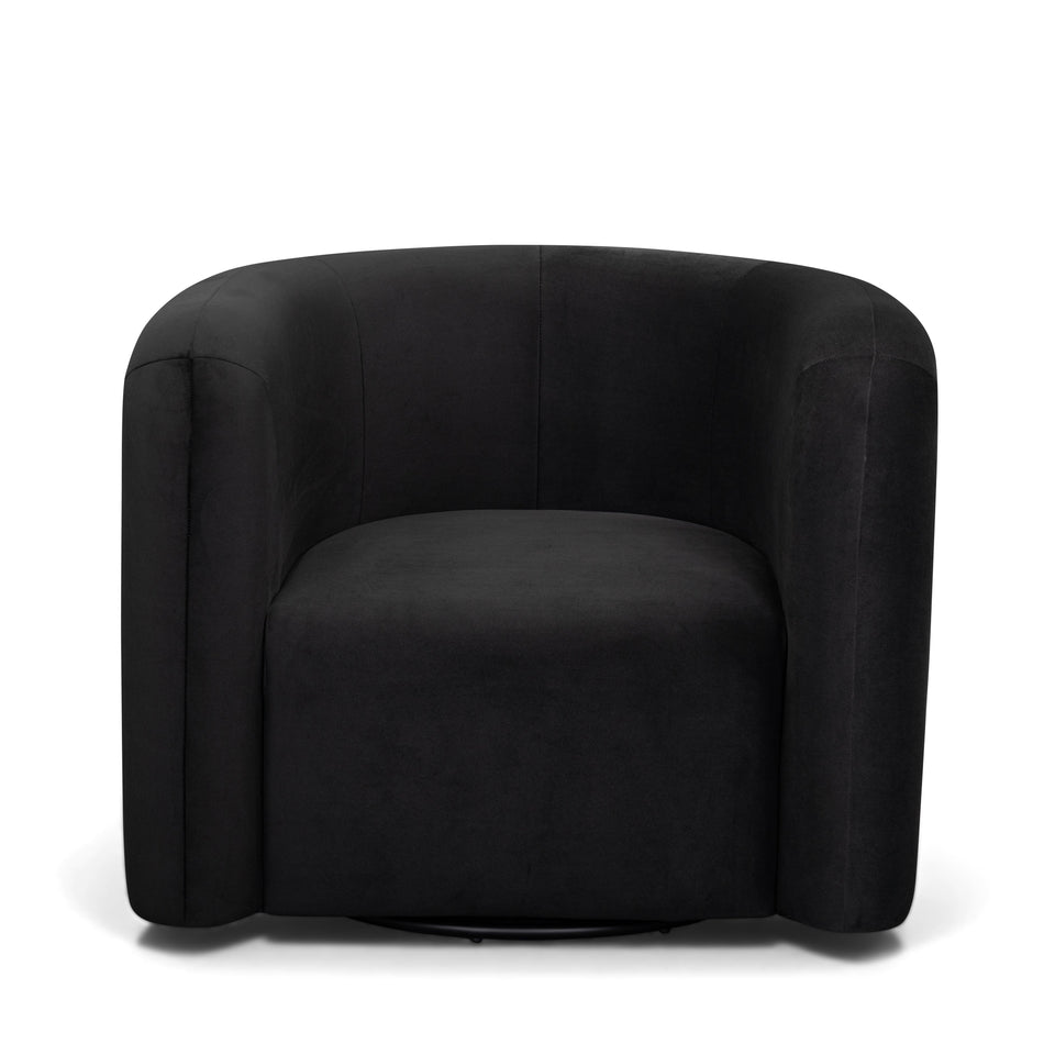 Curves Performance Velvet Swivel Accent Chair